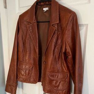 Genuine Leather Cropped Western Style Jacket